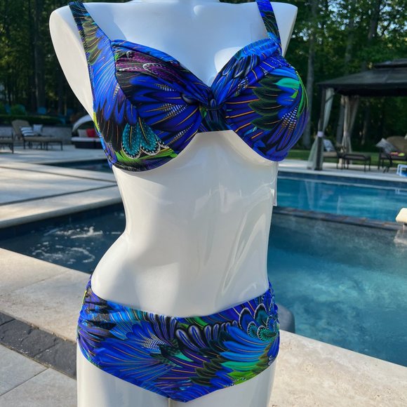 ‼️SALE ‼️ New Anita Rosa Faia Hermine Blue Bikini Set Size 12 / 38D - Picture 9 of 13